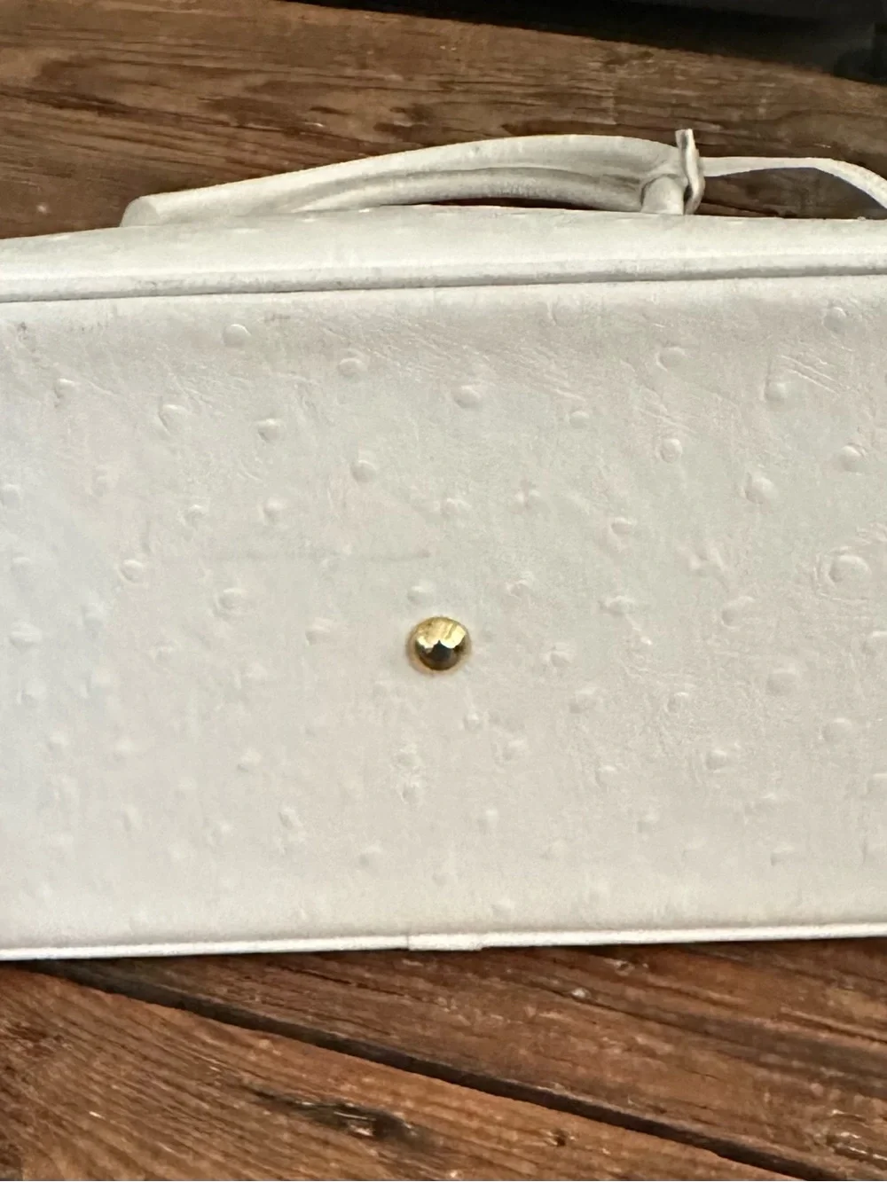 Hermes White Ostrich Bolide Bag